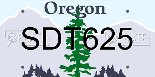 SDT625 Oregon License Plate