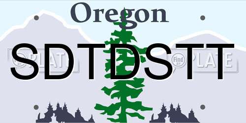 SDTDSTT Oregon License Plate
