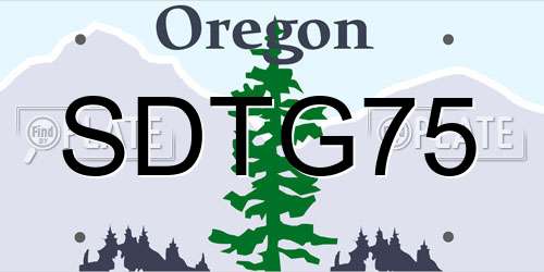 SDTG75 Oregon License Plate