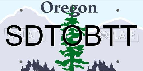 SDTOBTT Oregon License Plate