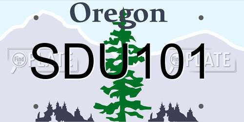 SDU101 Oregon License Plate