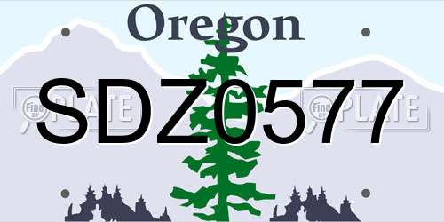 SDZ0577 Oregon License Plate