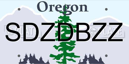 SDZDBZZ Oregon License Plate