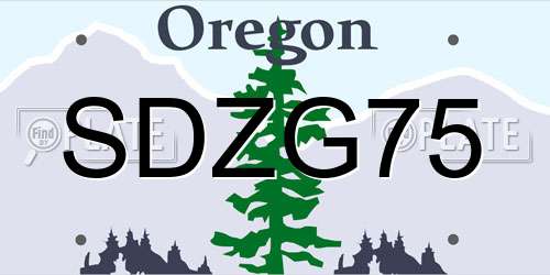 SDZG75 Oregon License Plate
