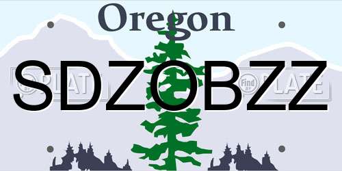 SDZOBZZ Oregon License Plate