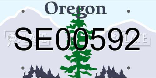SE00592 Oregon License Plate