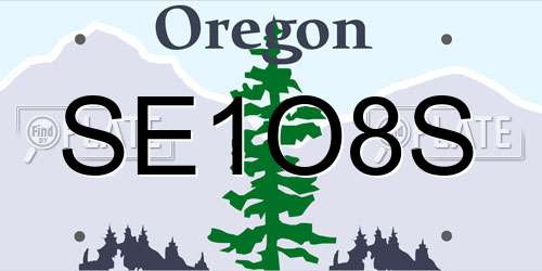 SE1O8S Oregon License Plate