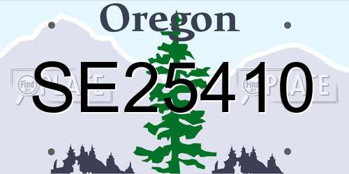 SE25410 Oregon License Plate
