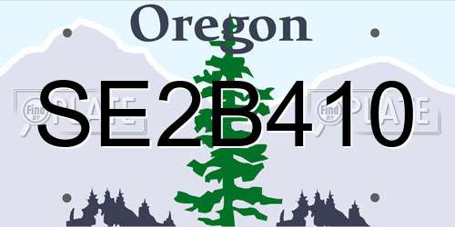 SE2B410 Oregon License Plate