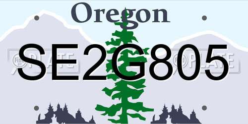 SE2G805 Oregon License Plate