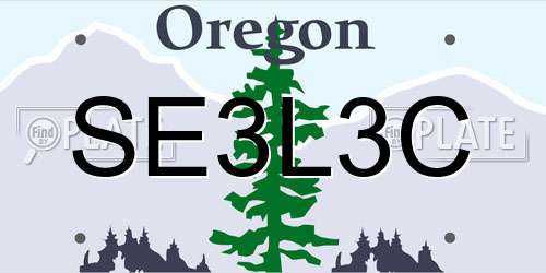 SE3L3C Oregon License Plate