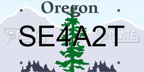 SE4A2T Oregon License Plate