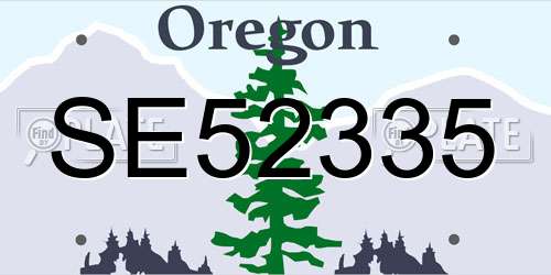 SE52335 Oregon License Plate