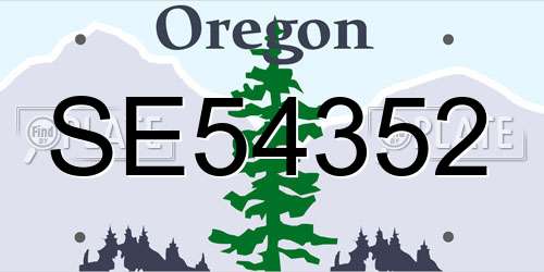 SE54352 Oregon License Plate