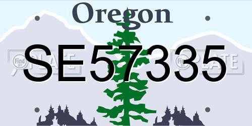 SE57335 Oregon License Plate