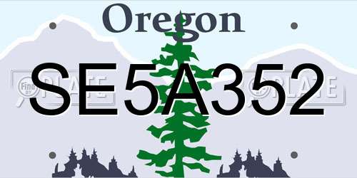 SE5A352 Oregon License Plate