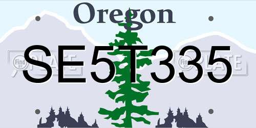 SE5T335 Oregon License Plate