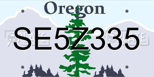 SE5Z335 Oregon License Plate