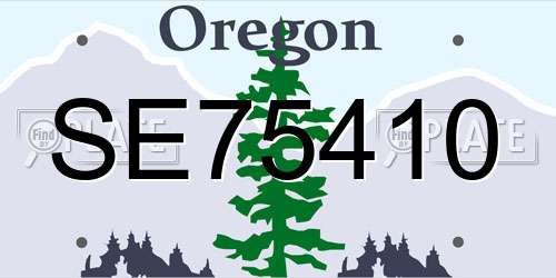 SE75410 Oregon License Plate