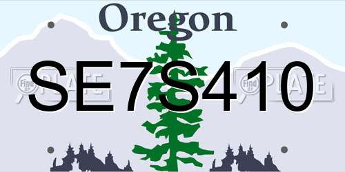SE7S410 Oregon License Plate