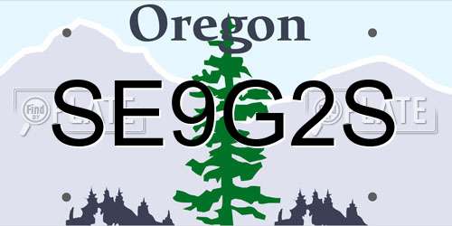 SE9G2S Oregon License Plate