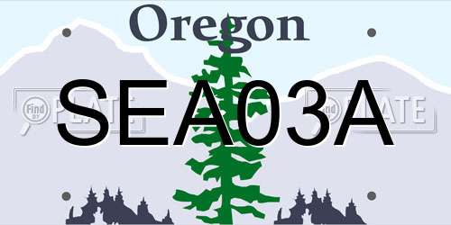SEA03A Oregon License Plate
