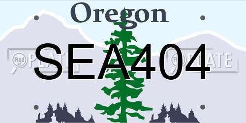 SEA404 Oregon License Plate