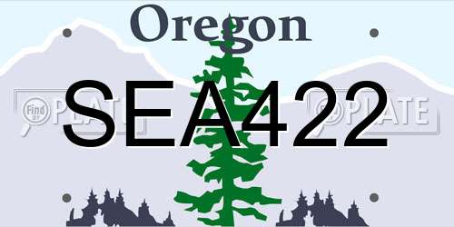 SEA422 Oregon License Plate