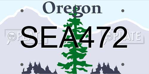 SEA472 Oregon License Plate