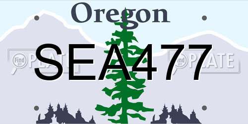 SEA477 Oregon License Plate