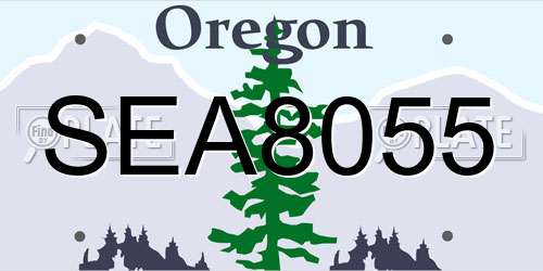 SEA8055 Oregon License Plate