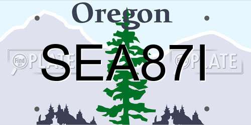 SEA87I Oregon License Plate