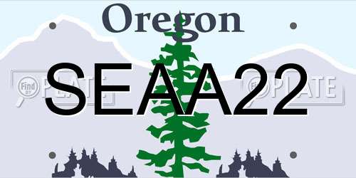 SEAA22 Oregon License Plate