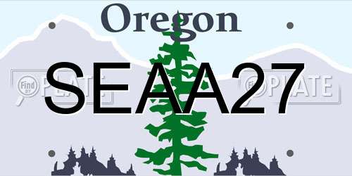 SEAA27 Oregon License Plate