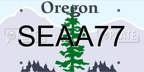 SEAA77 Oregon License Plate