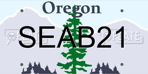 SEAB21 Oregon License Plate