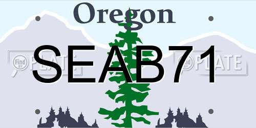 SEAB71 Oregon License Plate