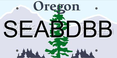 SEABDBB Oregon License Plate