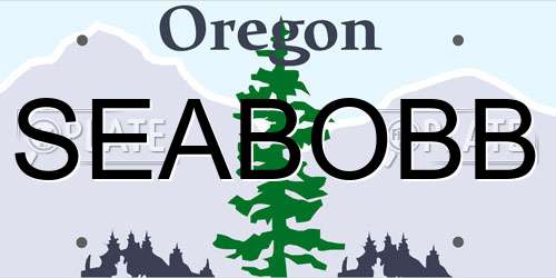SEABOBB Oregon License Plate