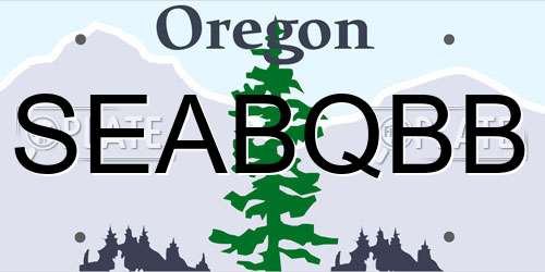 SEABQBB Oregon License Plate