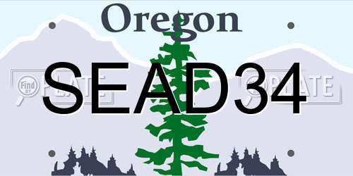 SEAD34 Oregon License Plate