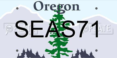SEAS71 Oregon License Plate