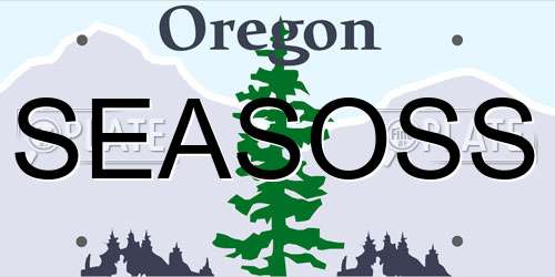 SEASOSS Oregon License Plate