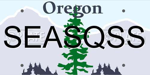 SEASQSS Oregon License Plate
