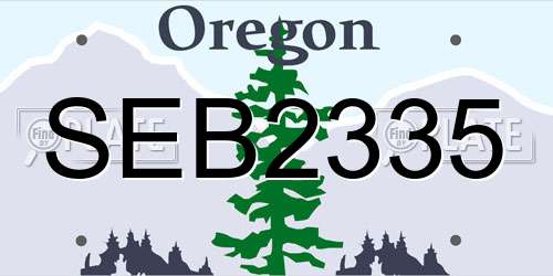 SEB2335 Oregon License Plate