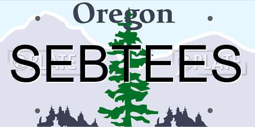 SEBTEES Oregon License Plate