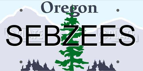 SEBZEES Oregon License Plate