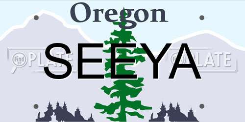 SEEYA Oregon License Plate