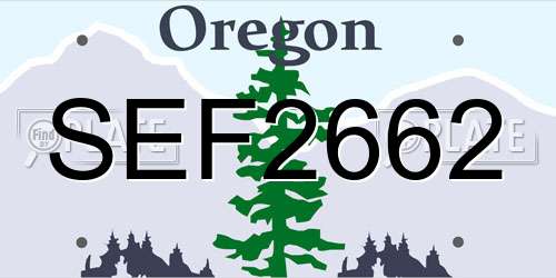 SEF2662 Oregon License Plate
