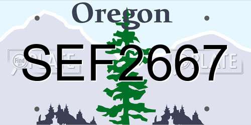 SEF2667 Oregon License Plate